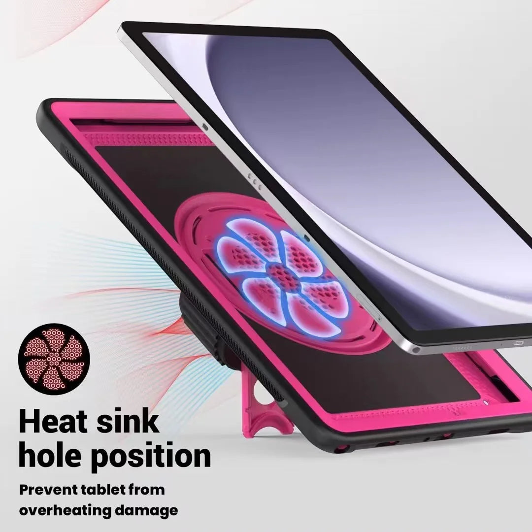 Armor Case for Samsung Galaxy Tab A9 plus 11Inch 2023 Protective Rugged Shockproof Cover 360° Swivel Stand for Tab A9 8.7Inch